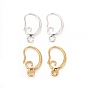 Rack Plating Eco-friendly Brass Earring Hooks, with Horizontal Loop, Lead Free & Cadmium Free