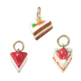 Spray Painted Brass Charms, Cake Charms, Golden