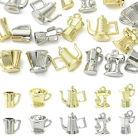 20 шт 10 стили подвески из сплава, Брелоки в виде мока-кофеварки/чашки/кофемашины