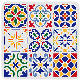 Plastic Reusable Drawing Painting Stencils Templates, for Painting on Scrapbook Fabric Tiles Floor Furniture Wood, Square