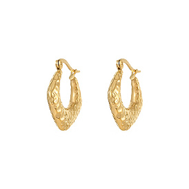 Real 18K Gold Plated 304 Stainless Steel Hoop Earrings