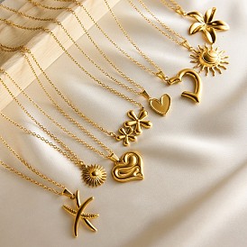 304 подвесные из нержавеющей стали ожерелья, реальный 18 k позолоченный