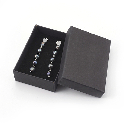 Natural Freshwater Pearl Beads Ear Studs, with 304 Stainless Steel Findings