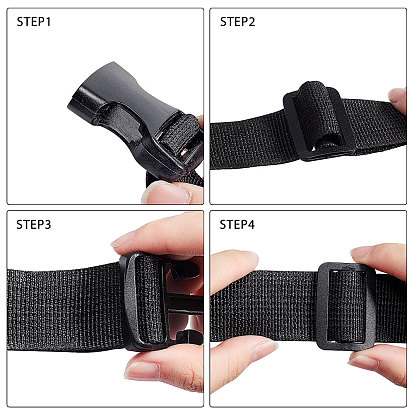 Plastic Buckle Clasps, for Webbing, Strapping Bags, Garment Accessories, Rectangle