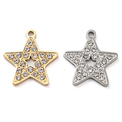 304 подвески из нержавеющей стали, со стразами, звезда