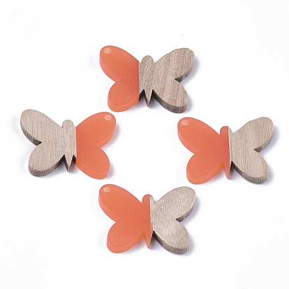 Resin & Wood Pendants, Butterfly