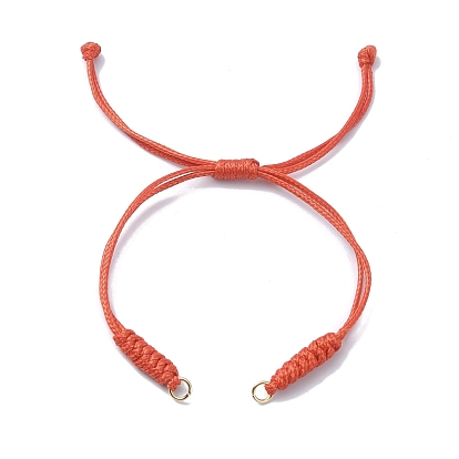 Adjustable Braided Eco-Friendly Korean Waxed Polyester Cord, with 304 Stainless Steel Open Jump Rings, for Link Bracelet Making