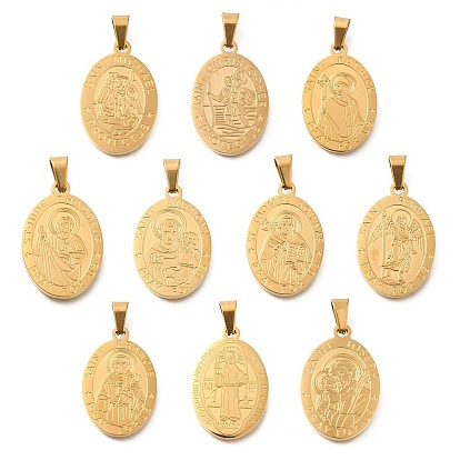 304 подвески из нержавеющей стали, овал со святым шармом, религия