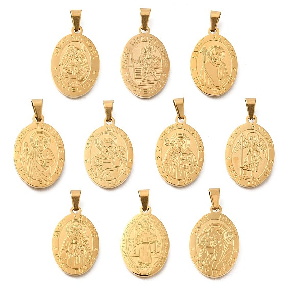 304 подвески из нержавеющей стали, овал со святым шармом, религия