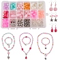 DIY Jewelry Set Making, Acrylic Beads, Glass Beads, Tibetan Style Spacer Beads and Pendant, Tibetan Style Alloy Rhombus Toggle Clasps