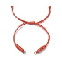 Adjustable Braided Eco-Friendly Korean Waxed Polyester Cord, with 304 Stainless Steel Open Jump Rings, for Link Bracelet Making