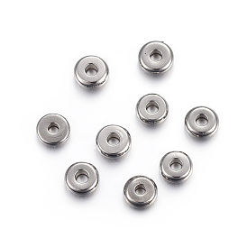 304 Acier inoxydable perles d'espacement, Plat rond / disque