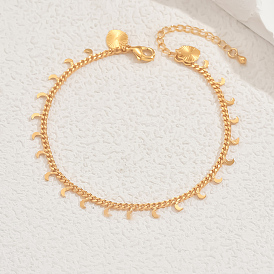 Латунные браслеты на ногу с кисточками в виде луны и сердца для женщин