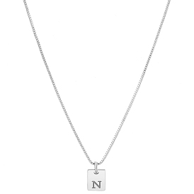 1 Halsketten mit Buchstaben-Anhänger aus Edelstahl, Messing-Kettenhalsketten für Damen und Herren, Bleifrei und Nickel frei und Cadmiumfrei