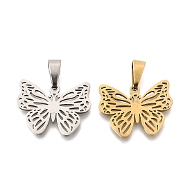 201 подвески из нержавеющей стали, очарование бабочки, лазерная резка