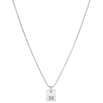 1 Halsketten mit Buchstaben-Anhänger aus Edelstahl, Messing-Kettenhalsketten für Damen und Herren, Bleifrei und Nickel frei und Cadmiumfrei