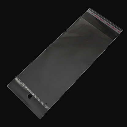 OPP Cellophane Bags, Rectangle, 16.5x12cm, Hole: 8mm, Unilateral thickness: 0.035mm, Inner measure: 11x12cm