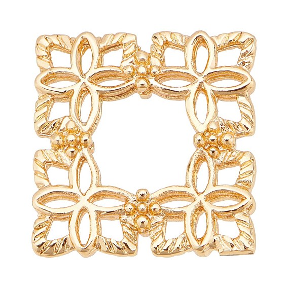Brass Filigree Joiners Links, Nickel Free, Square