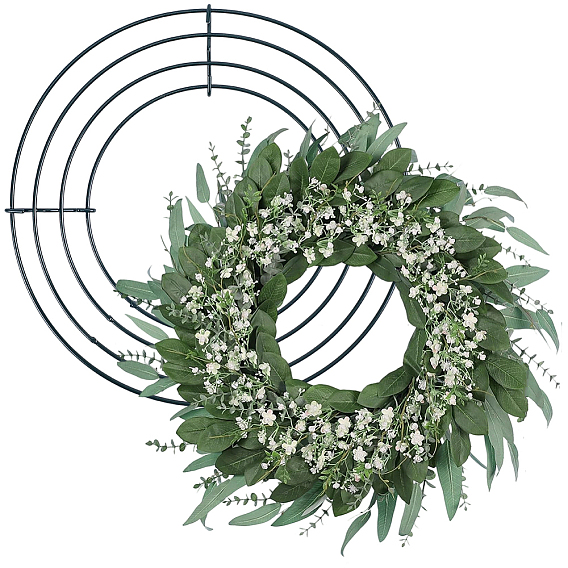 2 шт. круглые железные рамки для венков, Каркасы для гирлянд из проволоки для самостоятельного изготовления цветов, украшения стен домашнего шкафа, свадьбы