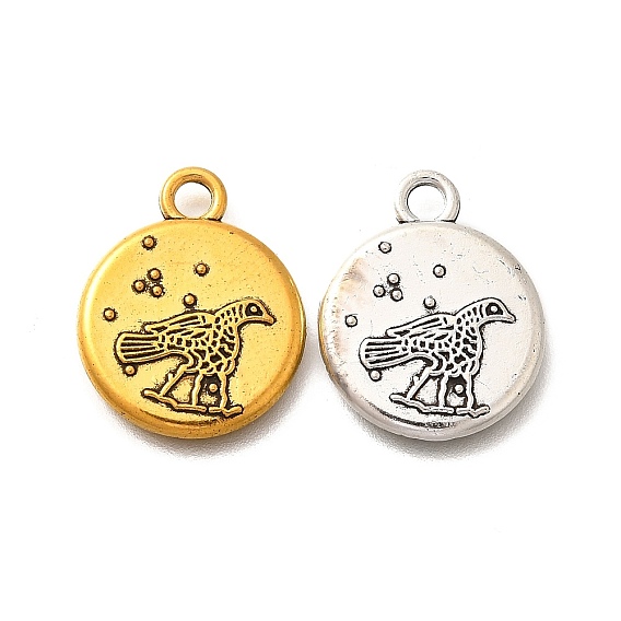 Сплавочные подвески тибетского стиля, без кадмия и без свинца, Рисунок птицы