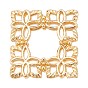Brass Filigree Joiners Links, Nickel Free, Square