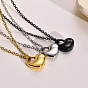 316L Surgical Stainless Steel  Heart Urn Ashes Pendant Necklace, Memorial Jewelry for Men Women
