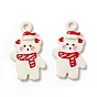 Christmas Theme Spray Painted Alloy Enamel Pendants, Bear
