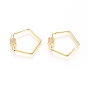 Brass Micro Pave Cubic Zirconia Screw Carabiner Lock Charms, for Necklaces Making, Pentagon