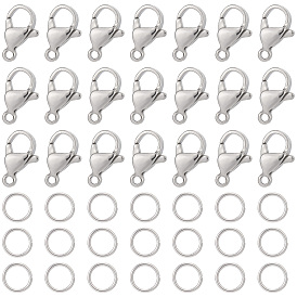 120шт. 304 карабины из нержавеющей стали с 120шт. открытыми соединительными кольцами