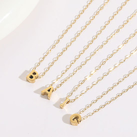 Stylish and Luxurious 14K Gold Plated Stainless Steel Alphabet Necklace Pendant