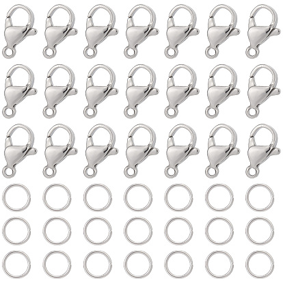 120шт. 304 карабины из нержавеющей стали с 120шт. открытыми соединительными кольцами