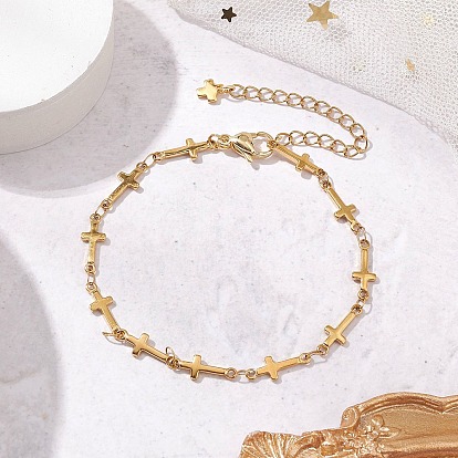 304 браслеты из звеньев цепи из нержавеющей стали для женщин, крестик