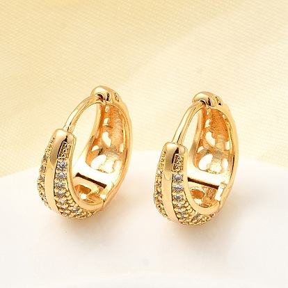 Латунные серьги-кольца из прозрачного кубического циркония, круглые кольца, без никеля 