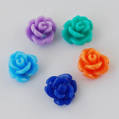 Cabuchones de resina, flor, 8x4 mm