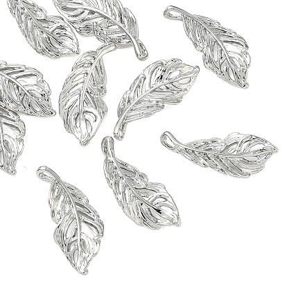 Pendentifs en laiton shegrace, charmes de plumes, sans cadmium et sans nickel et sans plomb