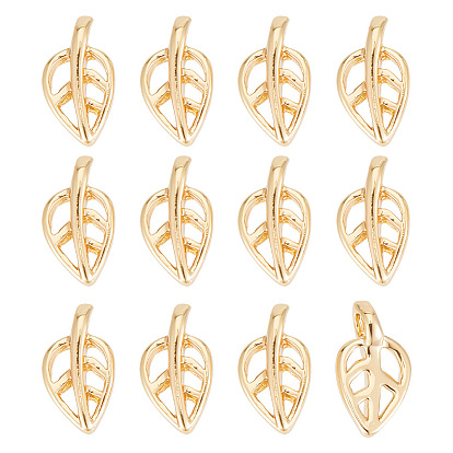 60 шт. Латунные подвески, реальный 18 k позолоченный, лист