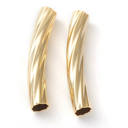Brass Tube Beads, Long-Lasting Plated, Curved Beads, Twist Tube