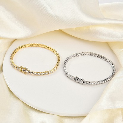 Латунные браслеты с микропаве из прозрачных кубических цирконий для женщин
