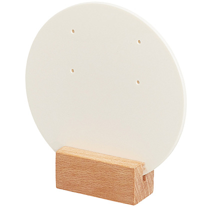 4 Runde Acryl-Ohrringständer für Paare, mit Holzsockel