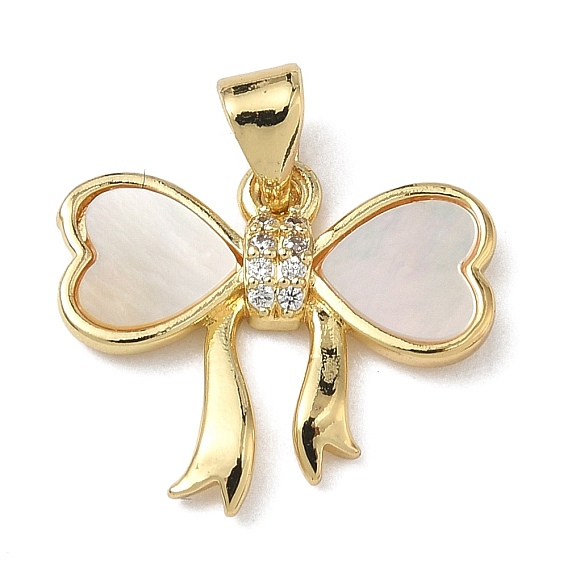 Латунные микро проложить кубического циркония подвески, с оболочкой, бантом прелести