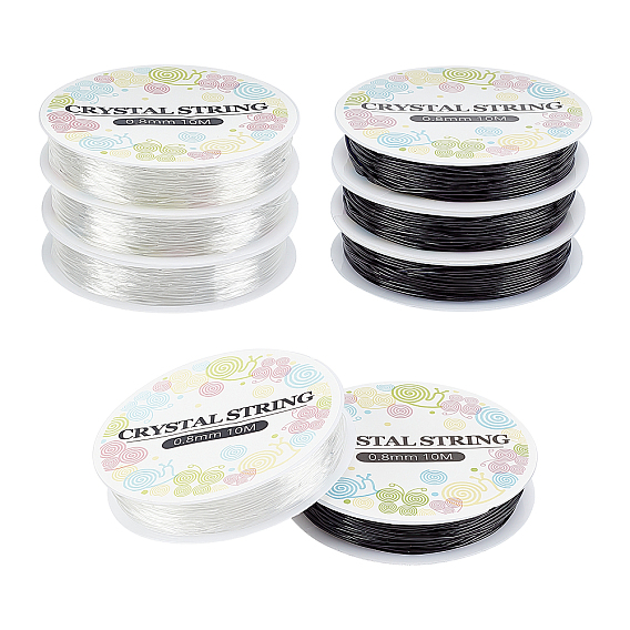 8 рулоны 2 цвета эластичная кристаллическая нить, шнур из эластичной нити, для изготовления украшений из бисера