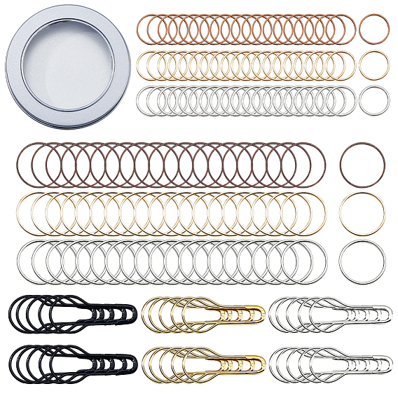 Наборы для изготовления самодельных фиксирующих маркеров для петель, включая 120шт. латунных соединительных колец, 60шт железная брошь выводы