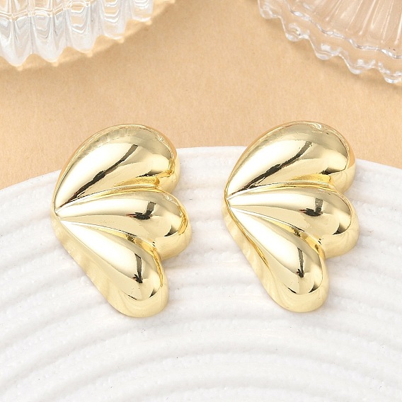 Brass Stud Earrings for Women, Fan