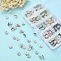 200Pcs 10 Colors Iron Flat Round Spacer Beads Sets, Silver Color, with Rhinestone