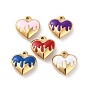 304 подвески из нержавеющей стали, с эмалью, золотые, шарма сердца