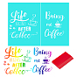 1 Sheet Butterfly Pattern Self-Adhesive Silk Screen Printing Stencil, and 1Pcs TPU Scraper