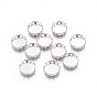 316 Surgical Stainless Steel Lace Edge Bezel Cups, Cabochon Settings, Flat Round