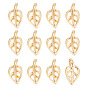 60 шт. Латунные подвески, реальный 18 k позолоченный, лист
