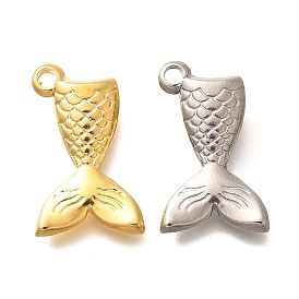 304 подвески из нержавеющей стали, прелести хвоста русалки, ионное покрытие (ip)