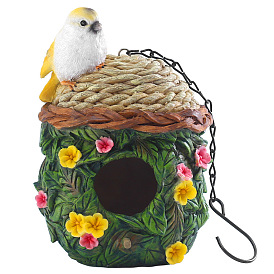 Смоляные подвесные птичьи гнезда, птичьи гнезда на открытом воздухе, садовые украшения, настенный декор